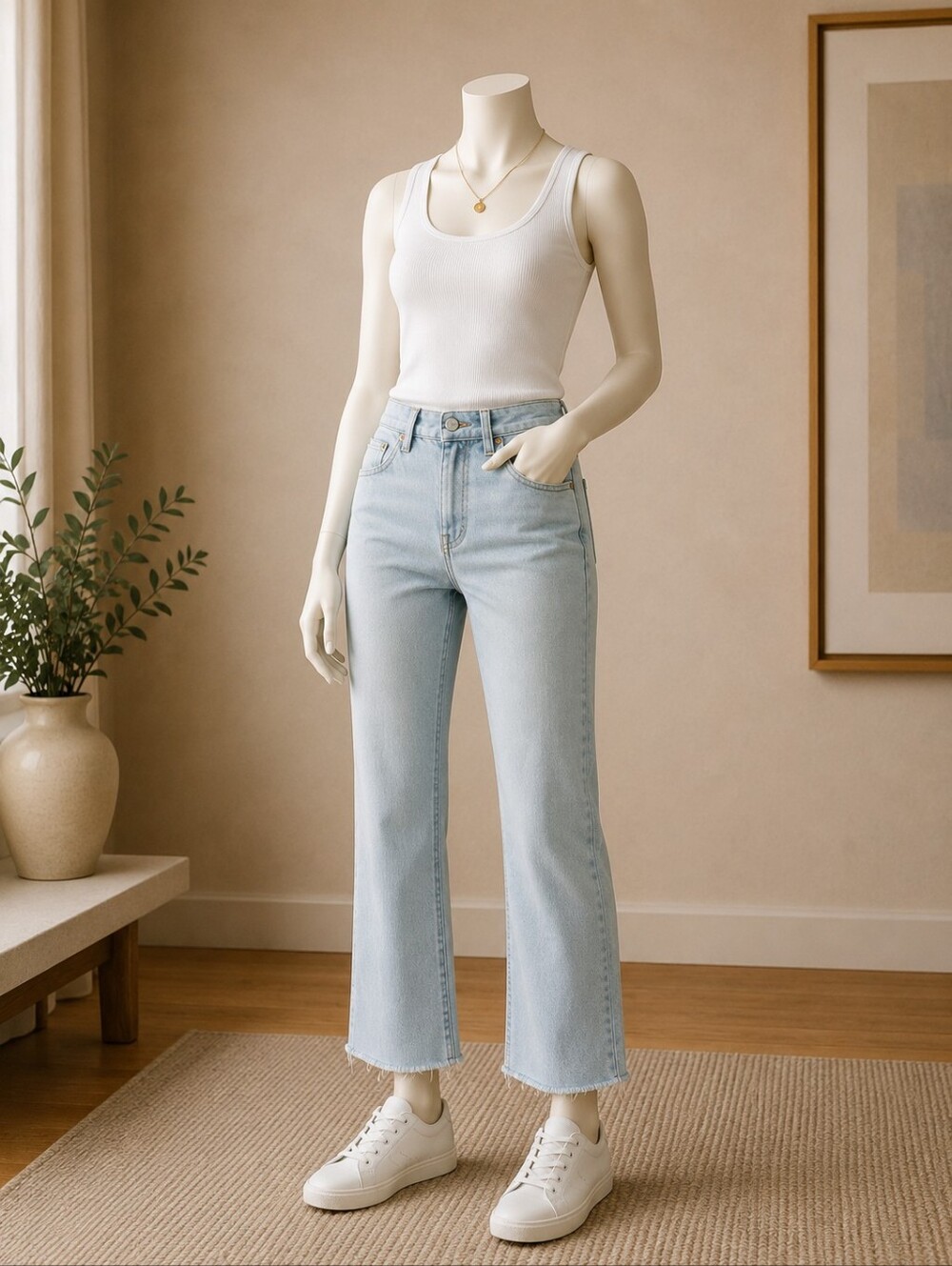 J. Crew Light Blue High-Rise Women's Jeans with Gold Rivets